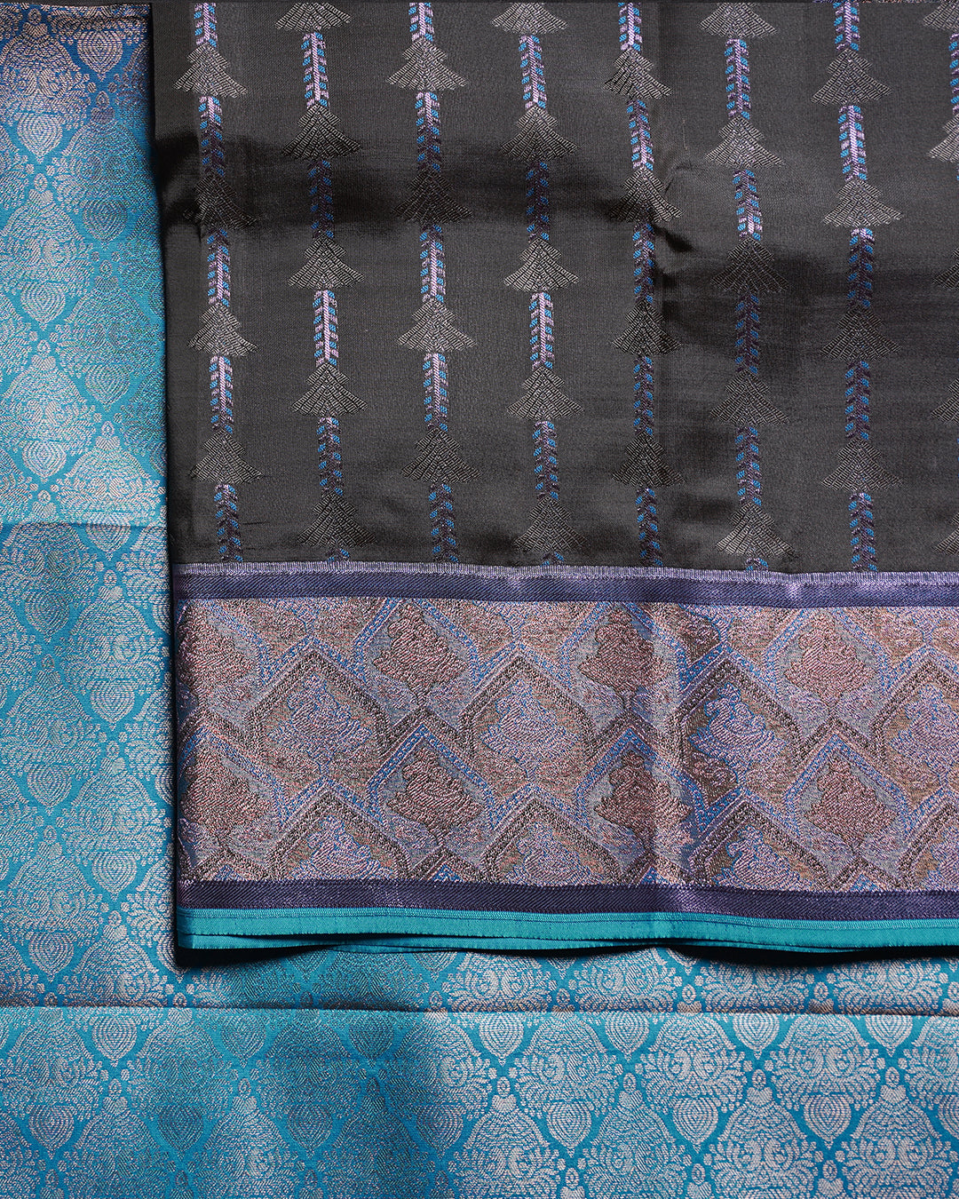 Paaku Pure Silk Saree with Rexona Semi Contrast Border