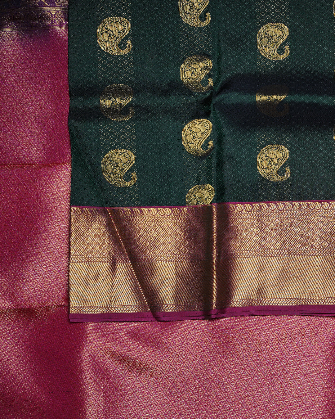 Pachai Green Korvai Pure Silk Saree - Manga Butta