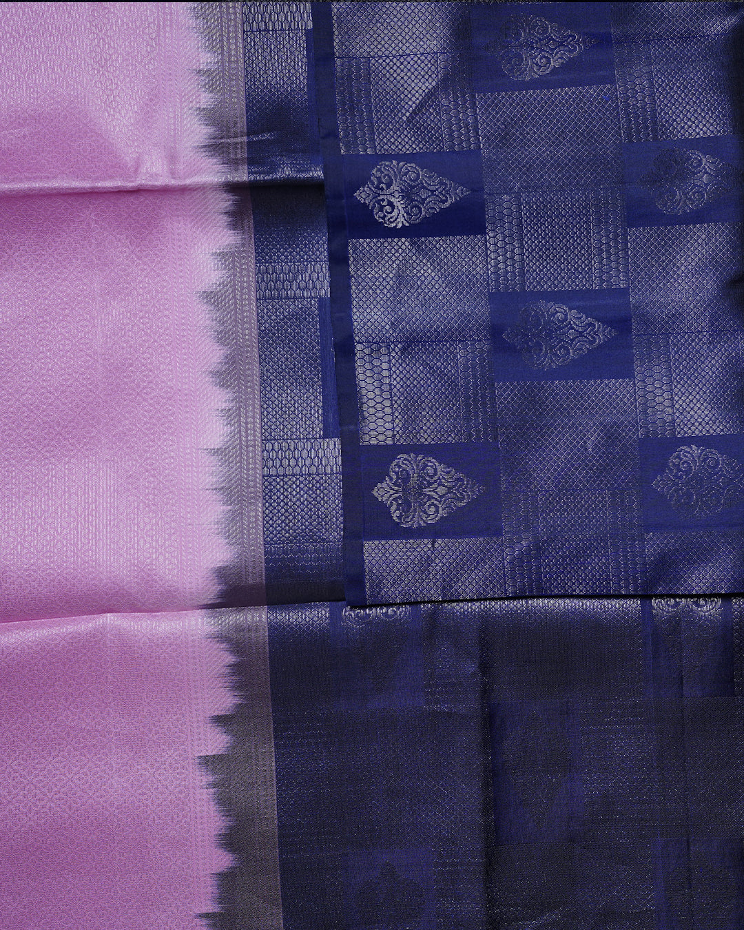 Pink Diamond Butta Semi Contrast Pure Silk Saree