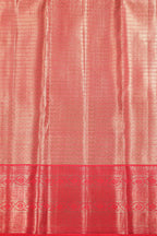 Pista Green Kanchipuram Pure Silk Saree with Tomato Red Korvai Border and Deer Chakra Design
