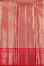 Pista Green Kanchipuram Pure Silk Saree with Tomato Red Korvai Border and Deer Chakra Design