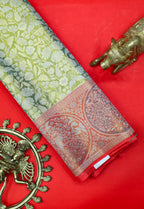 Pista Korvai Tissue Contrast Kanchipuram Pure Silk Saree