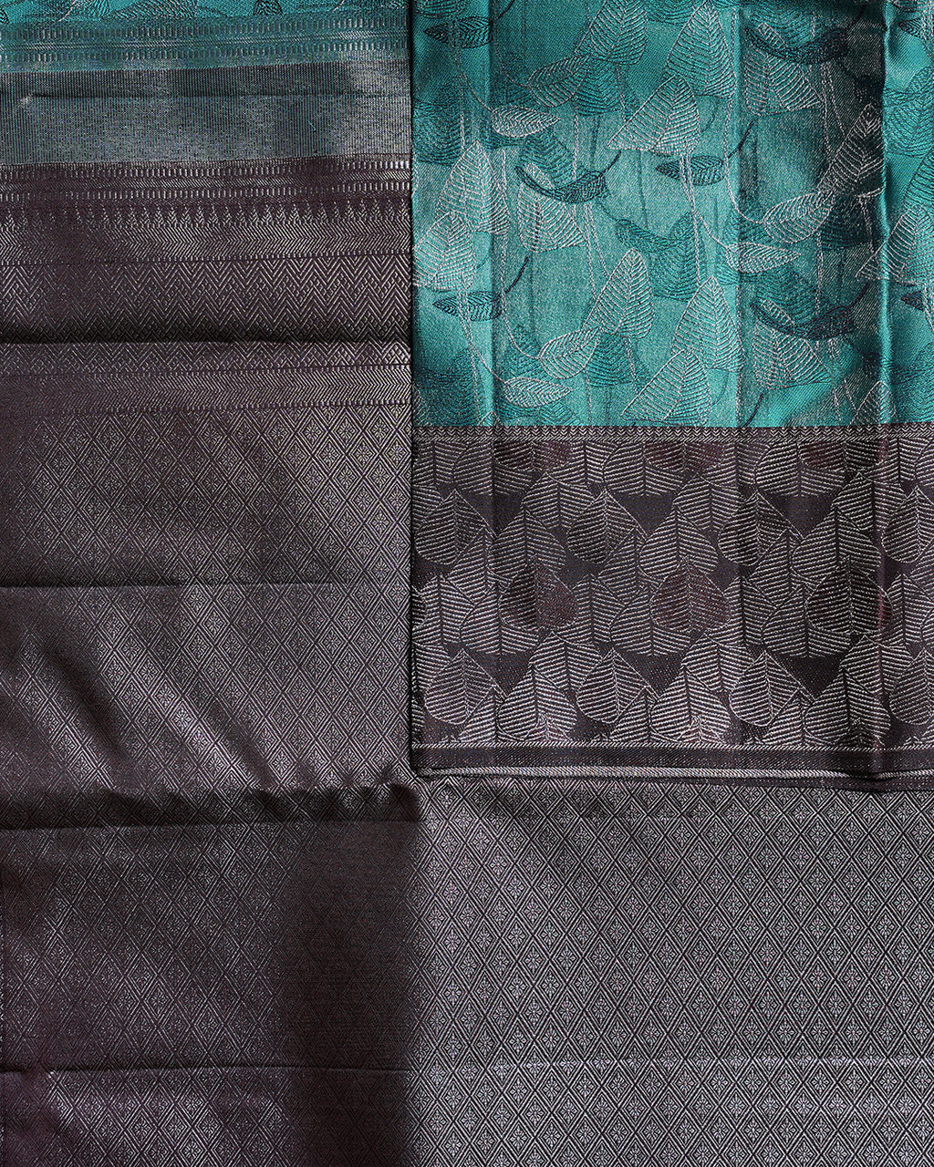 Rexona Green Pure Silk Saree with Vethalai Paaku Border