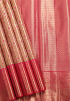 Rose with Sukku Kanchipuram Pure Silk Tissue Saree with Kodi Flower Design and Meena Work