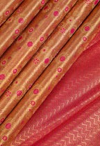 Rose with Sukku Kanchipuram Pure Silk Tissue Saree with Kodi Flower Design and Meena Work