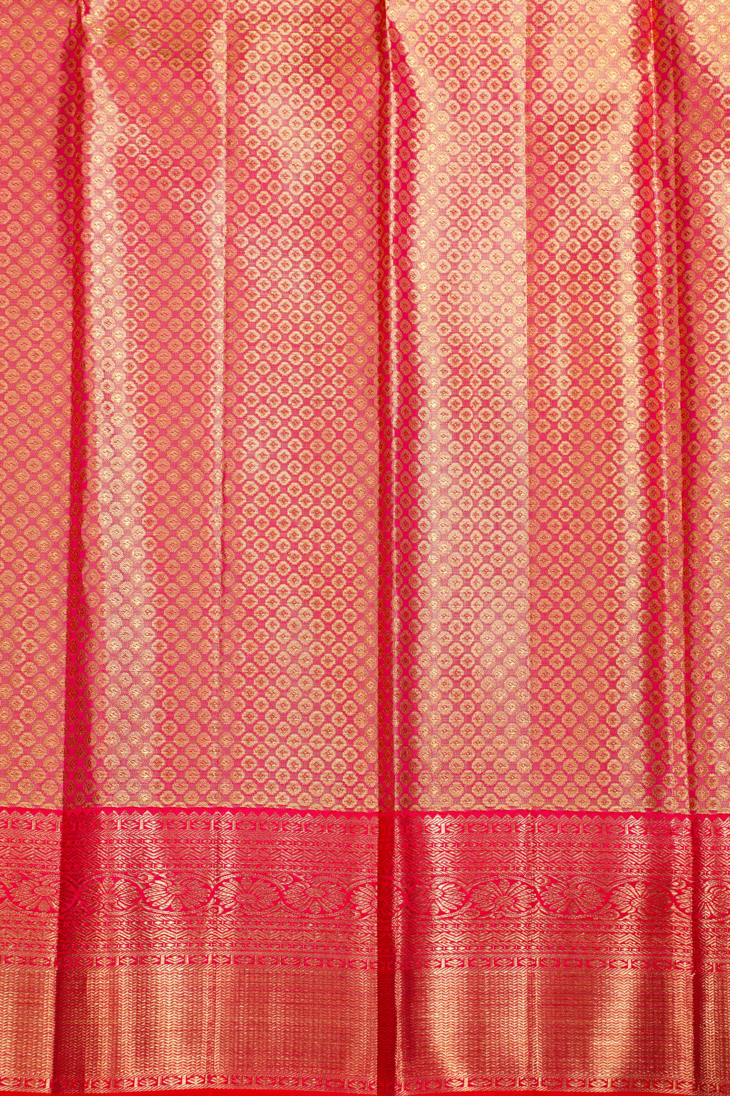 Rose with Sukku Kanchipuram Pure Silk Tissue Saree with Kodi Flower Design and Meena Work