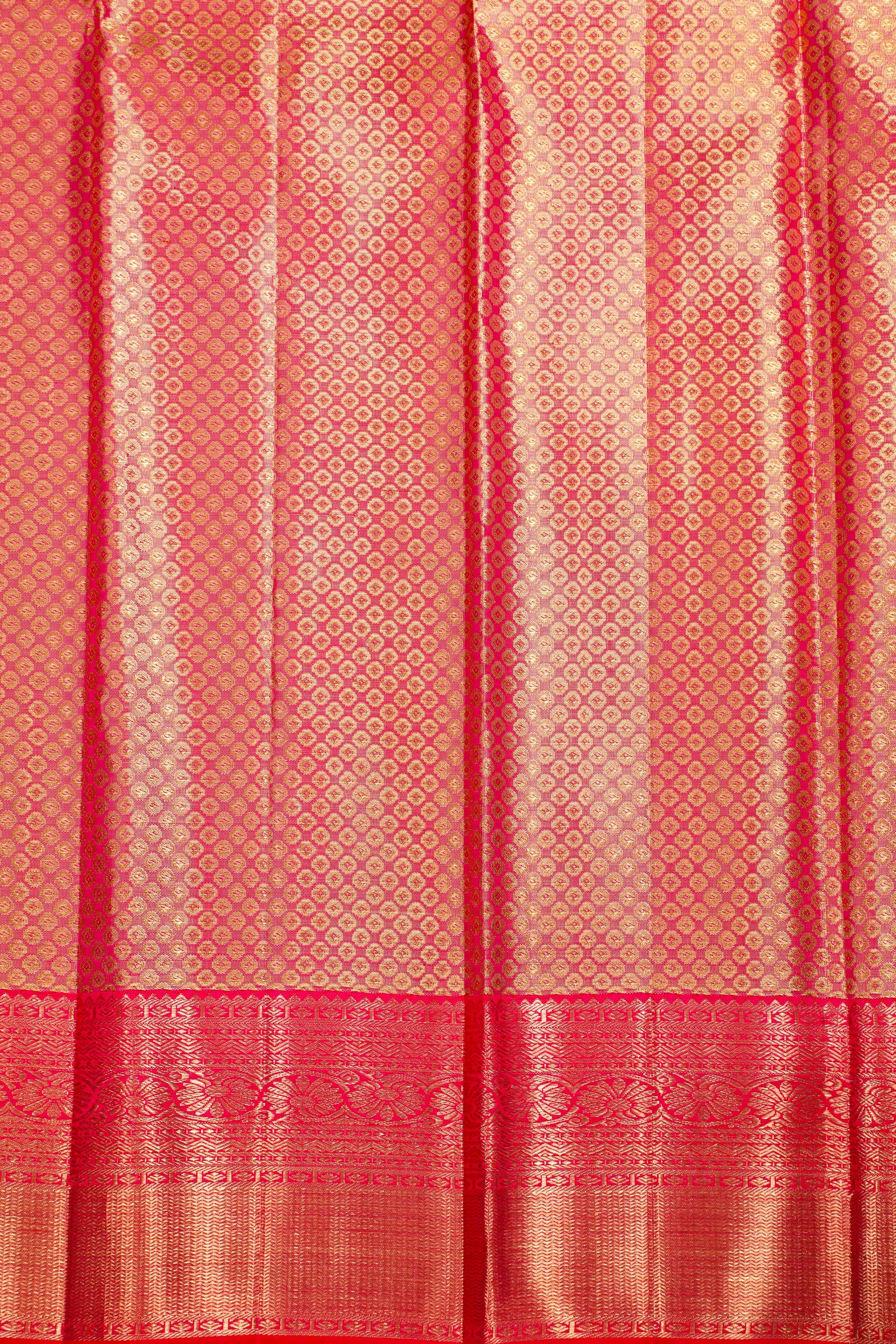 Rose with Sukku Kanchipuram Pure Silk Tissue Saree with Kodi Flower Design and Meena Work