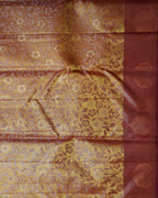 Pure Silk Sampaka Yellow Saree with Kodi Flower Border