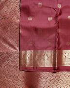 Traditional Maroon Pure Silk Saree with Butta Design