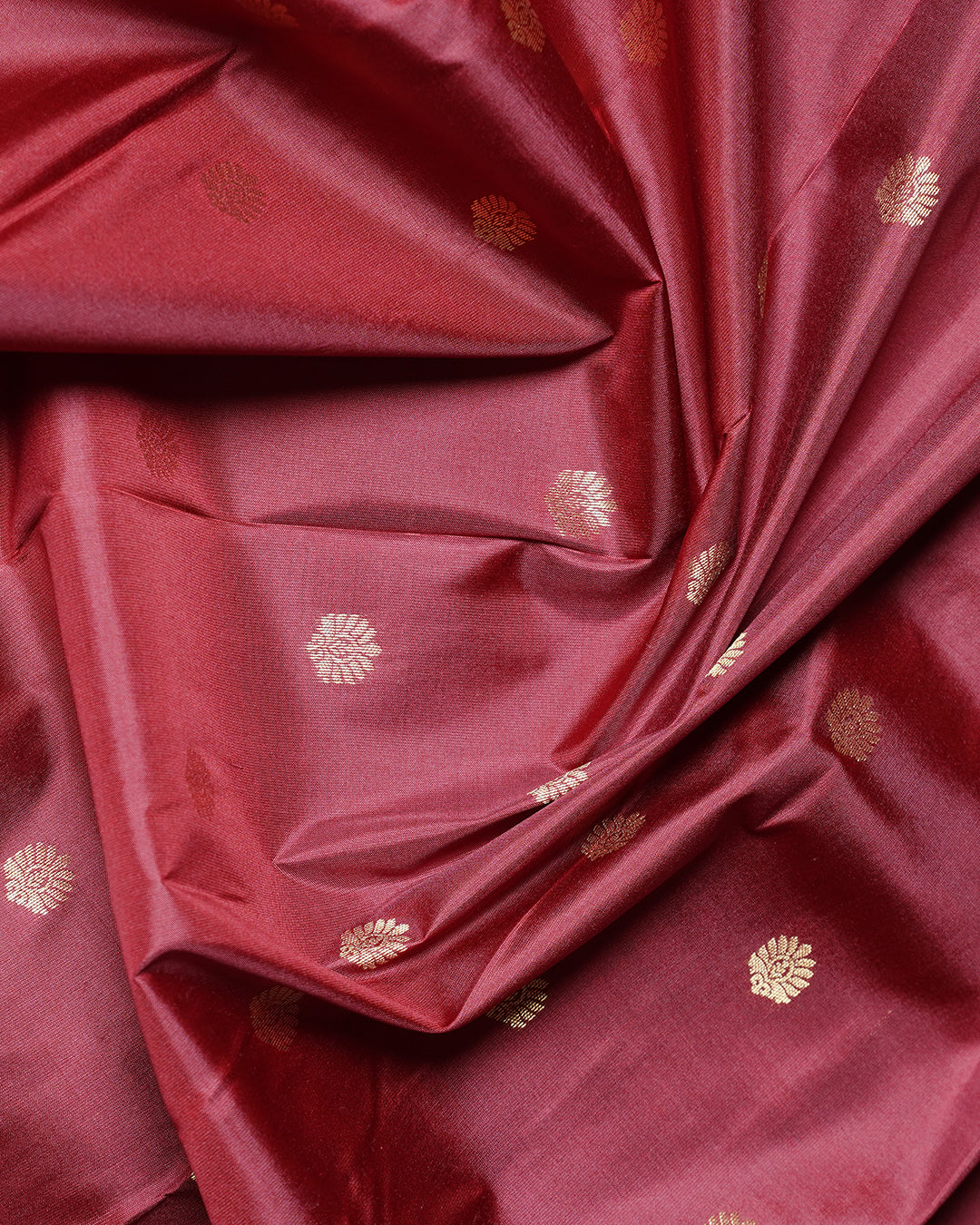Traditional Maroon Pure Silk Saree with Butta Design