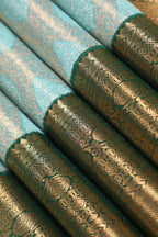 White Kanchipuram Pure Silk Korvai Tissue Contrast Fancy Silver Saree with Kodi Thilagam Design