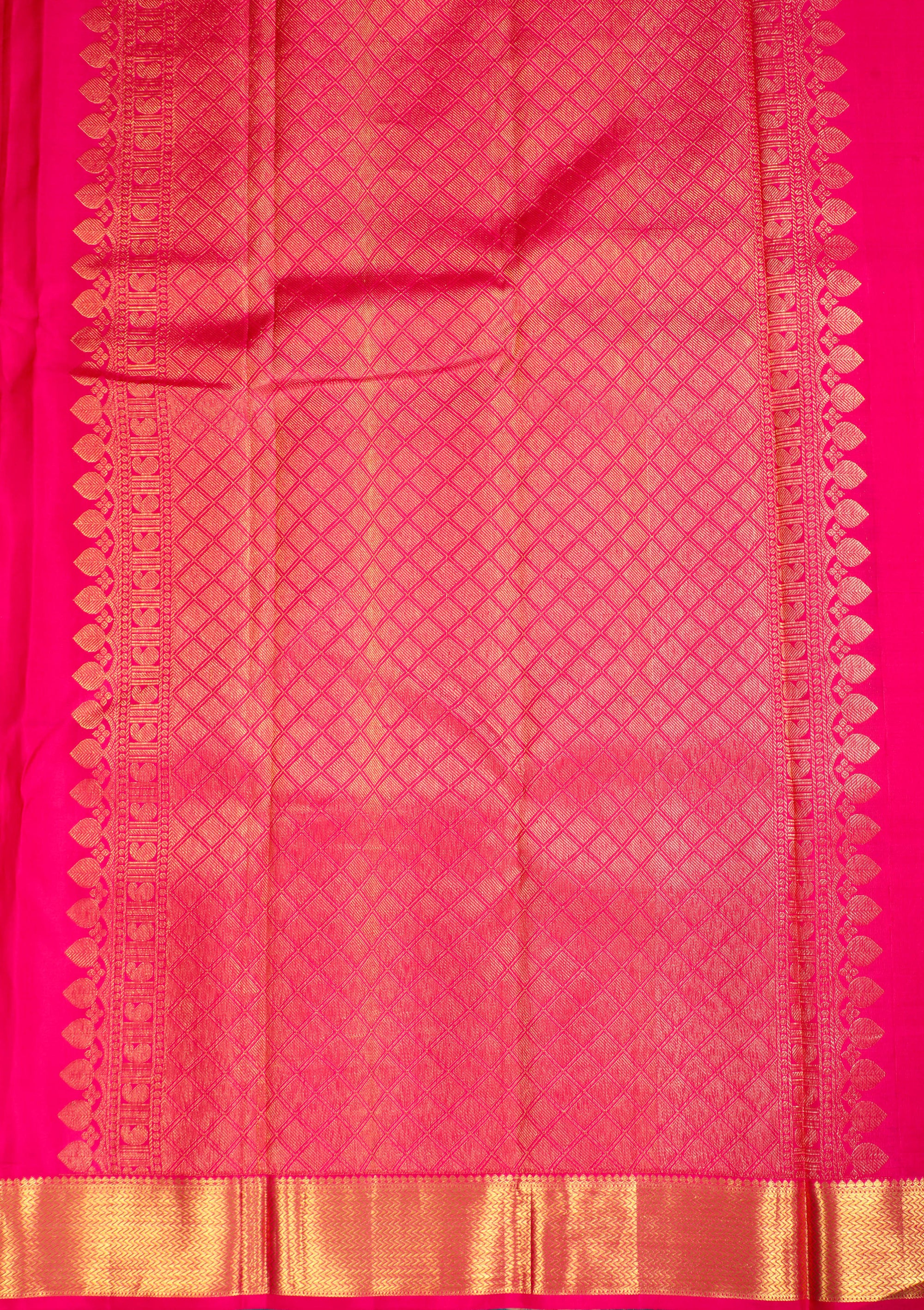 Yellow & Maroon Manga Design Kanchipuram Pure Silk Saree